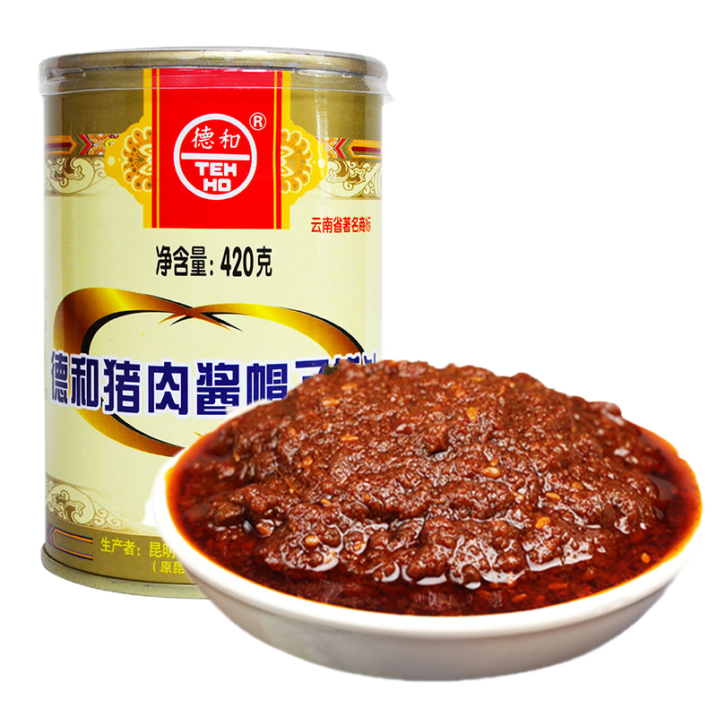 德和 TEH HO 中华老字号 猪肉杂酱帽子 米线面条酸辣粉调料下饭菜调味酱料 420g/罐