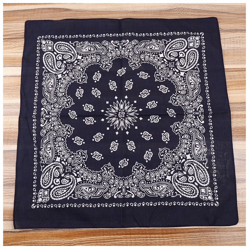 宸芃街舞发带男魔术头巾街舞运动围脖防晒大方巾腰果 10#【藏青色】