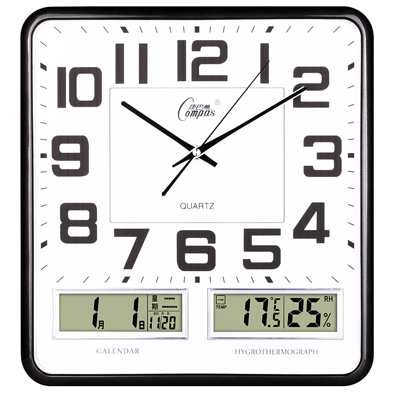 康巴丝挂钟16英寸万年历温湿度时钟——价格历史走势，外观设计与功能性相得益彰