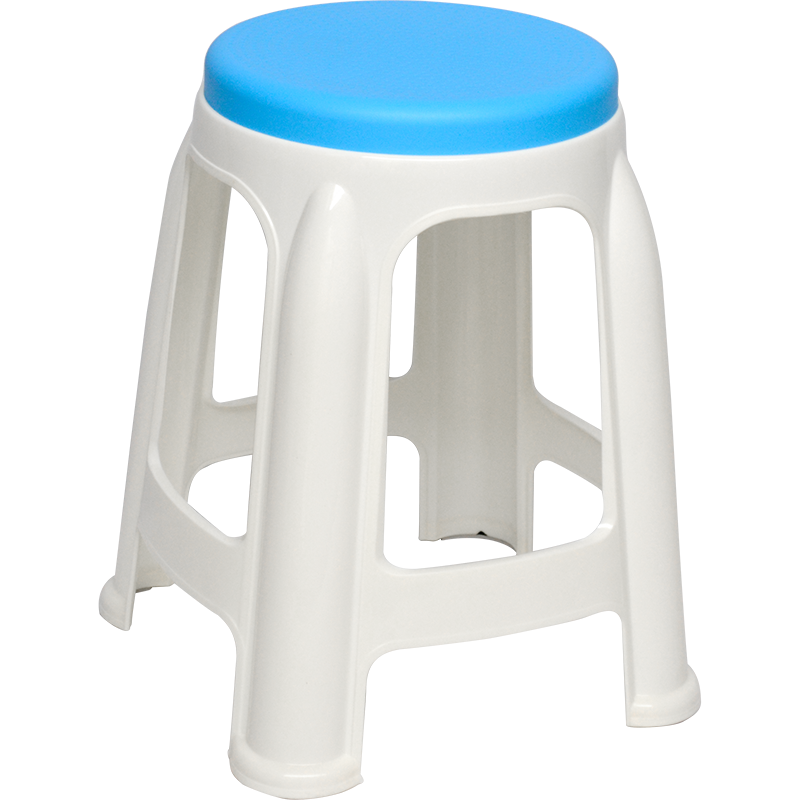 L&S【加厚耐磨高款】塑料凳子加厚圆凳休闲椅凳子餐凳套凳换鞋凳简易家用成年人高凳小板凳 【蓝色高款】HK8004