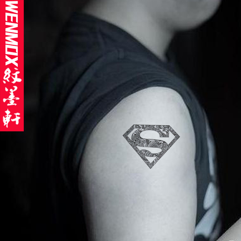 纹墨轩韩版高端彩色3d钻石纹身贴花臂防水防汗遮瑕遮疤痕贴纸男女手臂