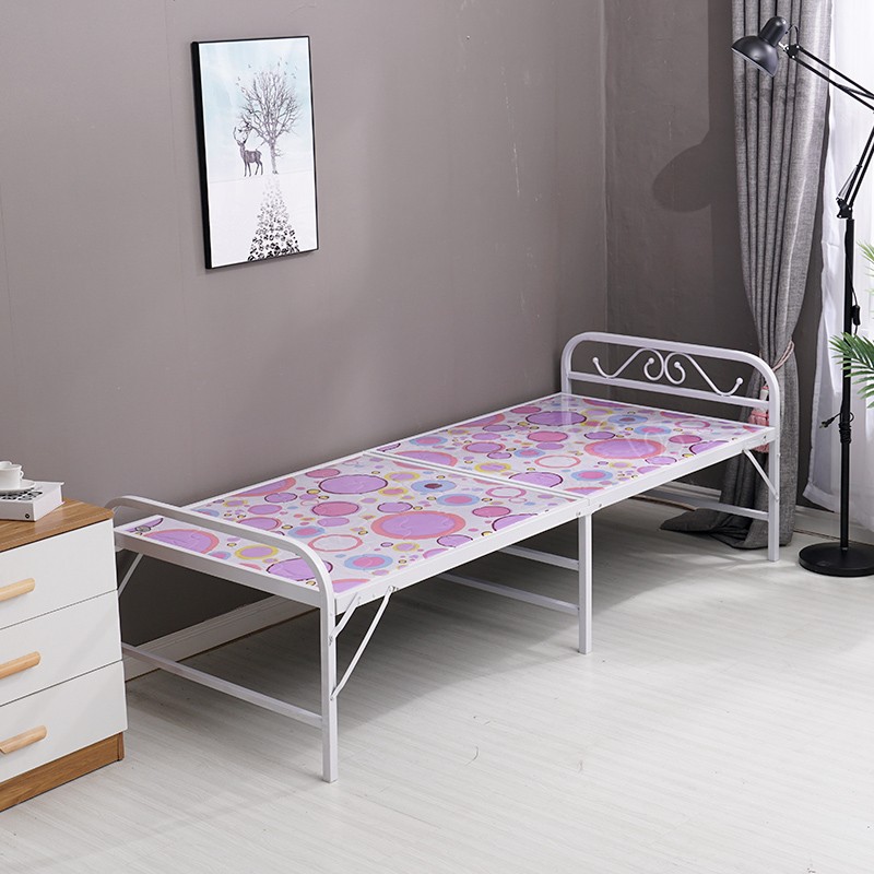 怡辰思特 折叠床单人床钢丝床两折床铁艺床午休床陪护床简易床 白色