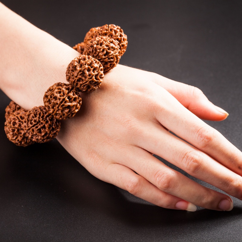 冰珂晶石金刚菩提原籽菩提子手串佛珠手链六七八瓣印尼大解压矮桩爆肉红皮 精挑7瓣2.2 11颗男士