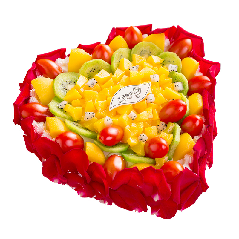 百世今生玫瑰花瓣生日蛋糕全国同城配送数码蛋糕北京深圳广州西安天津