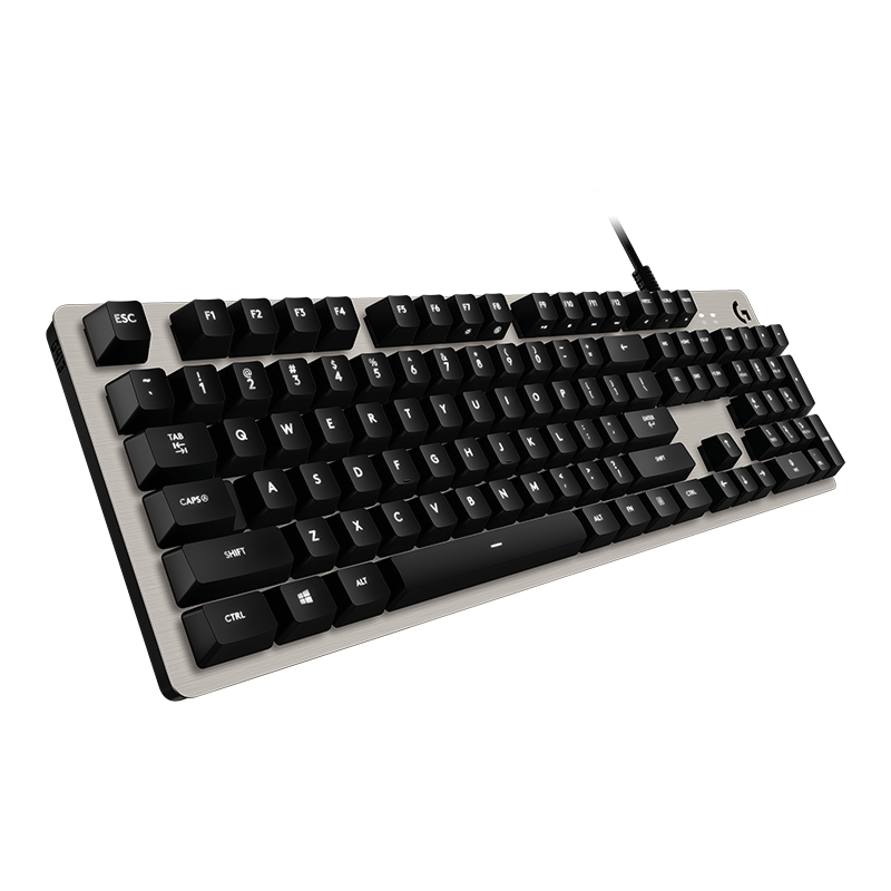 罗技（G）G413机械键盘  K845升级版 有线机械键盘 游戏机械键盘 全尺寸背光 铝合金机身 吃鸡键盘 银色