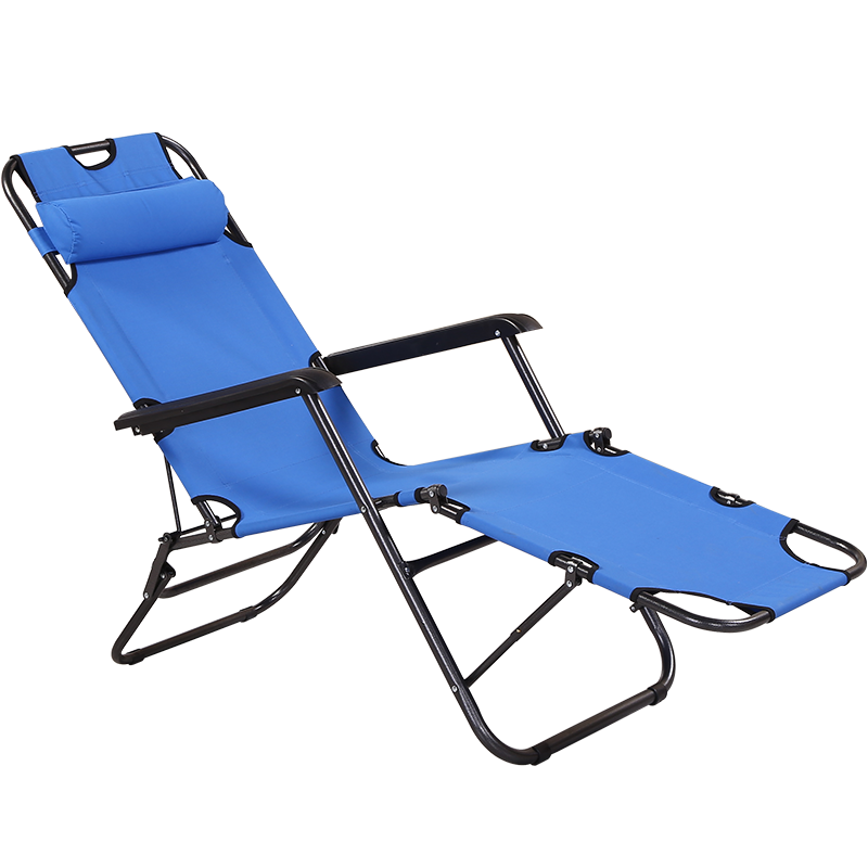 【京选好货】家无界 户外折叠躺椅午休床办公室午睡床平躺午休椅折叠床便携式懒人靠椅 蓝色两用不加棉