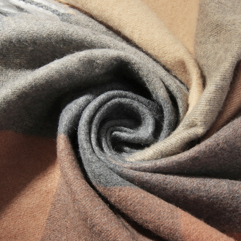 达芬奇密码 围巾女冬季学生韩版 保暖围脖情侣男格子披肩  5# 混灰深驼