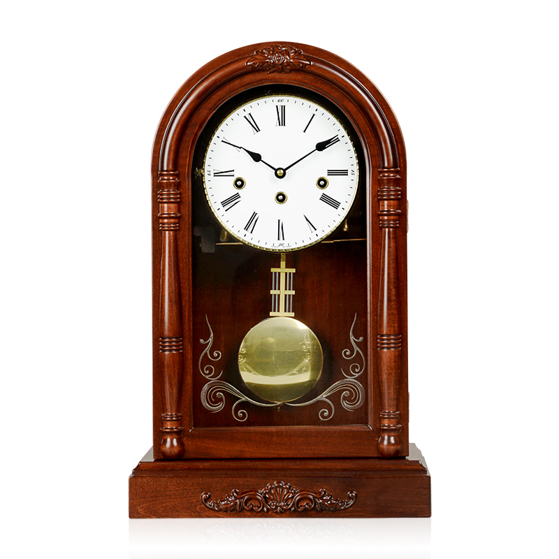 汉时(hense)德国赫姆勒机械实木座钟客厅大号摆钟复古大气音乐报时