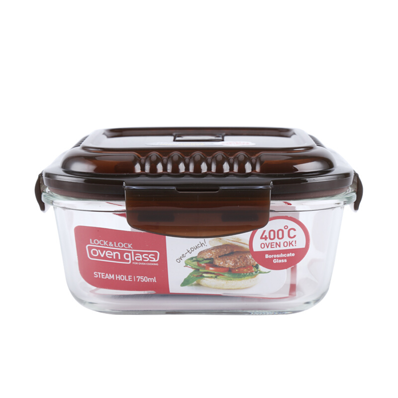 乐扣乐扣(lock&lock) 耐热玻璃保鲜盒微波炉饭盒 冰箱收纳盒水果零食