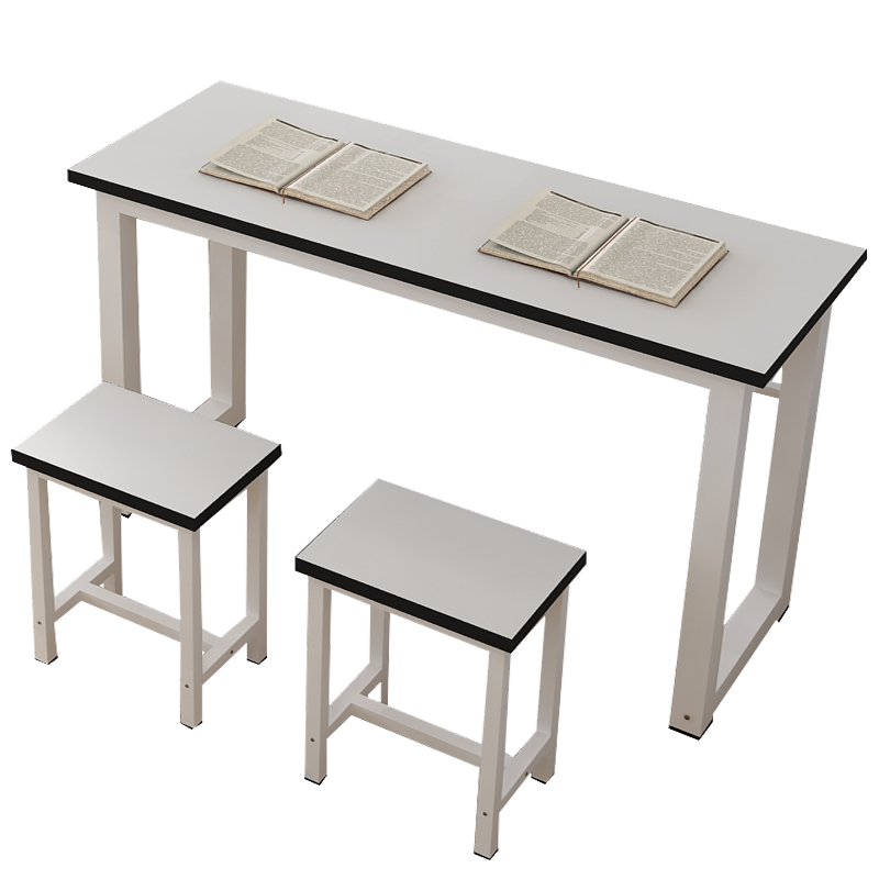 工匠时光 课桌椅长条桌学校辅导班中小学生单双人培训桌椅组合书桌家用活动桌圆角 圆角120*40*74单桌配两凳