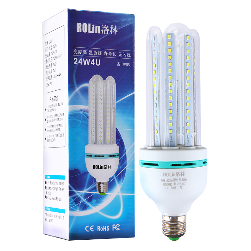 洛林（ROlin）LED灯源，U型24W白光6500K节能灯泡价格走势及评测