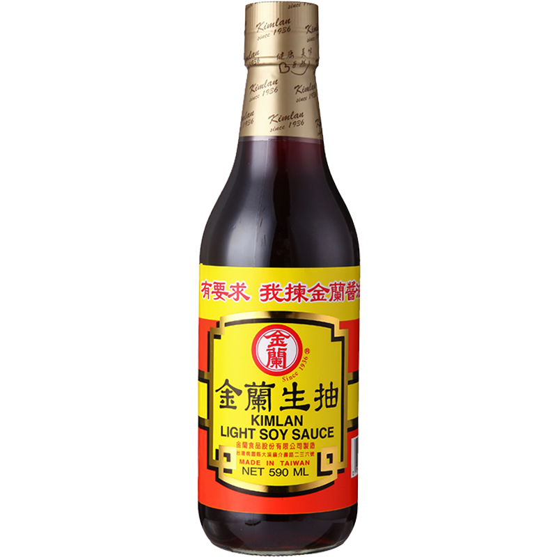 KIMLAN 金兰 中国台湾 金兰 生抽酱油 590ml 凉拌烧菜蘸酱口味适中