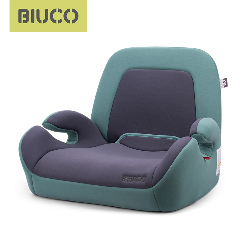 贝欧科biuco汽车儿童安全座椅增高垫宝宝安全增高坐垫简易便携式座垫适合3-12岁通用isofix 开心果绿
