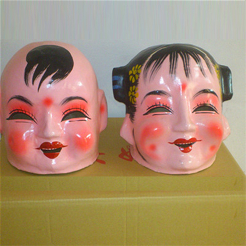 大头娃娃塑料道具面具头套秧歌舞龙舞狮和尚舞台表演搞怪结婚活动年会