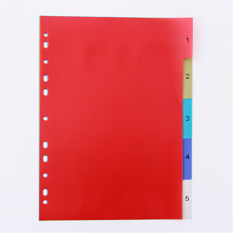 金辉腾文件管理数字索引页塑料11孔a4彩色分类页隔页纸分页纸配套活页