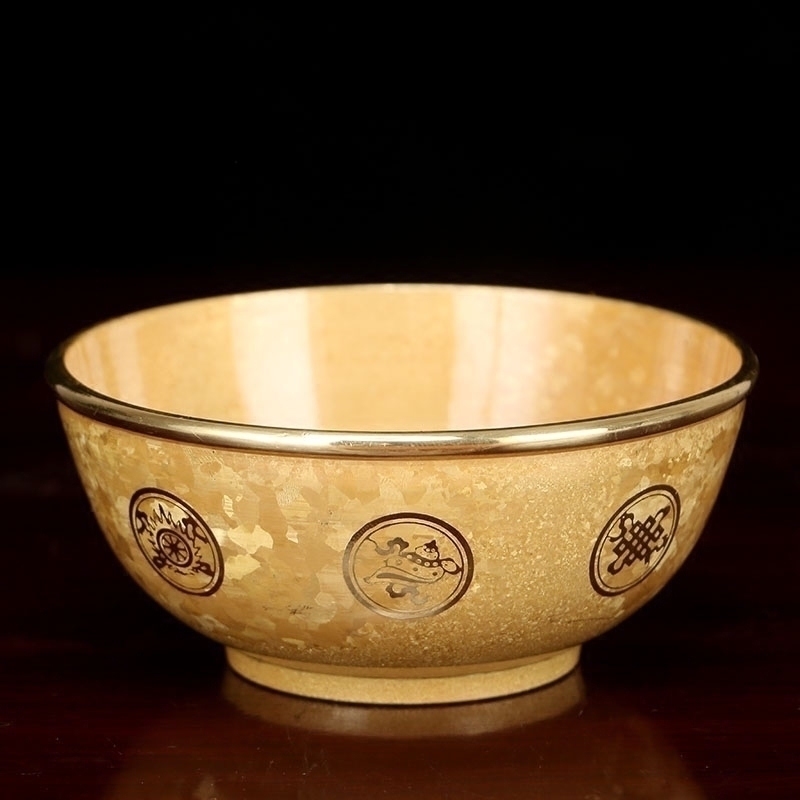 九黎 纯铜结晶八吉祥供碗加厚铜碗供斋碗供佛摆件祖先祭祀用品 3.