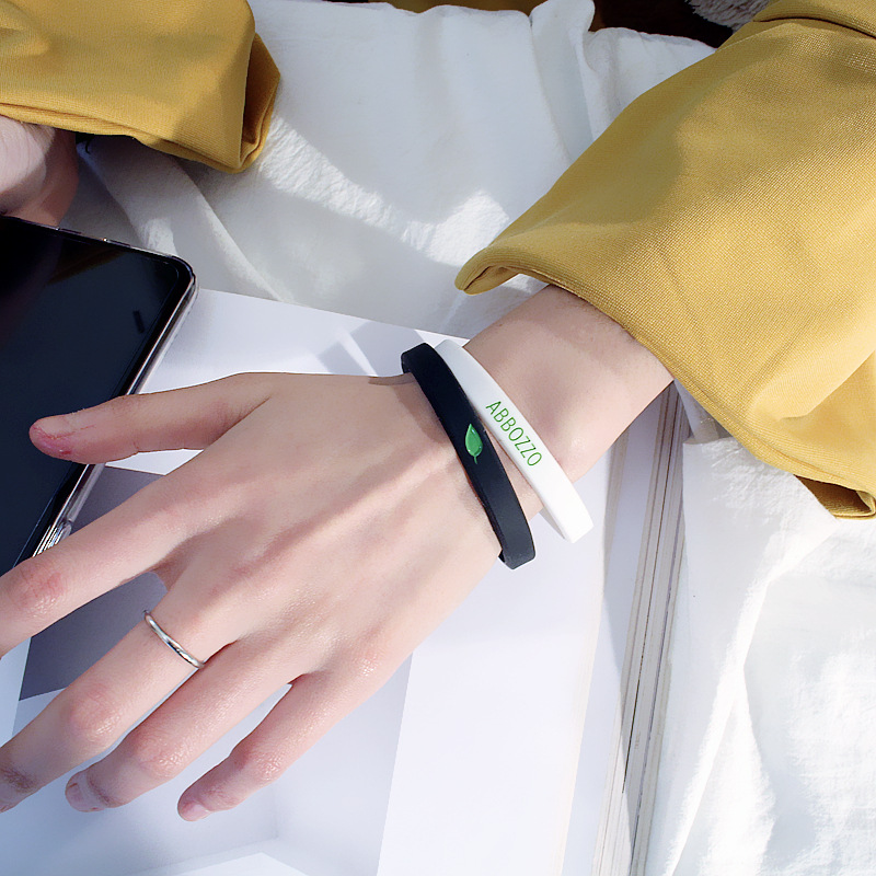 运动手环欧美潮牌同款个性流行手链男女情侣手饰品原创ins橡胶腕带 小