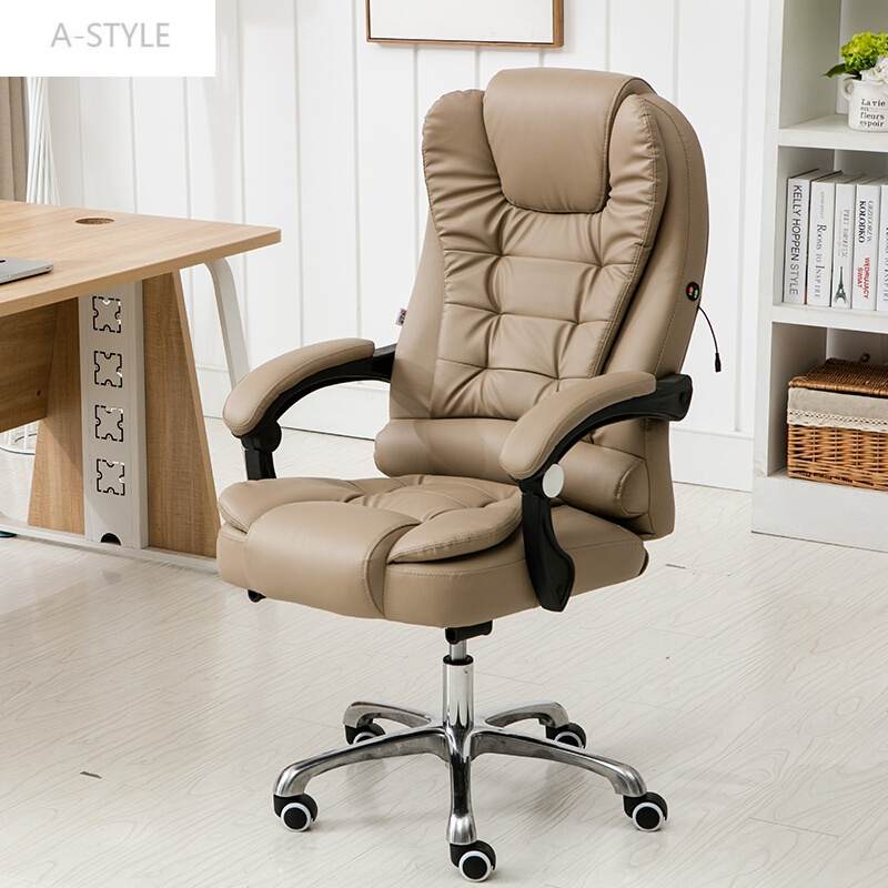 百魅（BAIMEI）电脑椅家用皮椅办公椅子可午睡办公室老板椅可躺久坐人体工学 -黑色+7点按摩黑色+弹簧包座垫 钢制脚+有搁脚