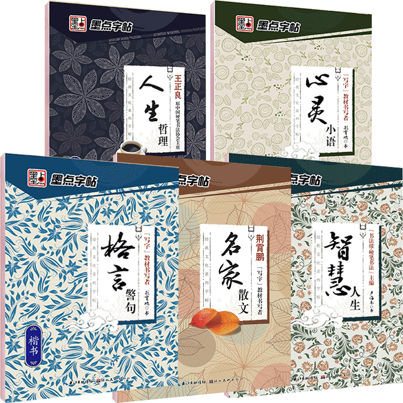 经典文化系列字帖5本 心灵小语智慧人生格言警句人生哲理名家散文 墨点硬笔钢笔字帖 湖北美术出版社 经典文化系列5本套装