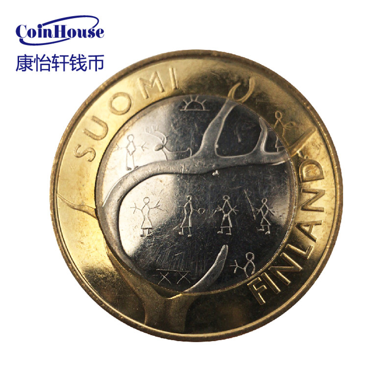 【康怡轩钱币】2011年芬兰发行lapland省5欧元双金属纪念币
