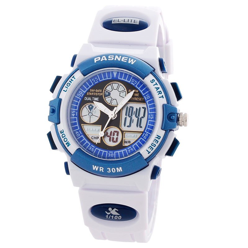 百圣牛(pasnew)儿童双显电子手表 男孩女孩学生表 秒表夜光闹钟日历