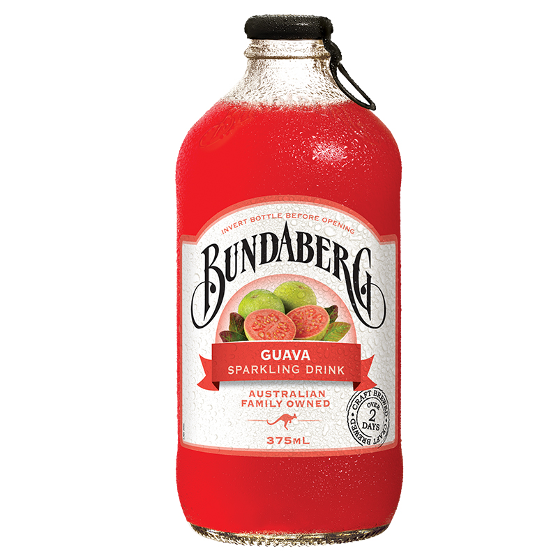 澳洲进口 Bundaberg宾得宝番石榴味味含气苏打水饮料 碳酸果味汽水饮料375ml
