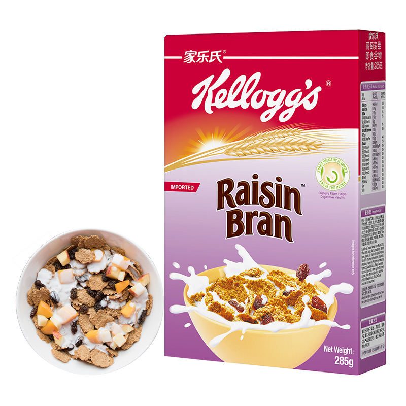 韩国进口 家乐氏（Kellogg’s）葡萄麦维 高纤麦片 进口即食冲饮 营养谷物早餐285g