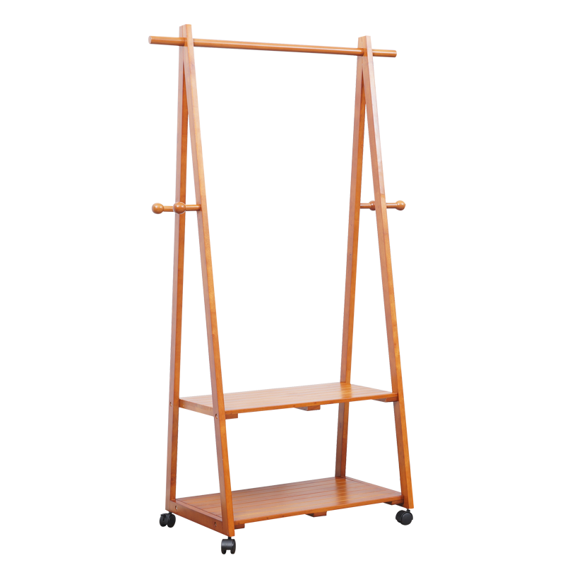 诺顿伯格实木落地式卧室挂衣架多功能置物架移动创意组合衣帽架美式客厅衣架木质门厅现代简约衣架 蜜糖色|规格:850*470*1560H