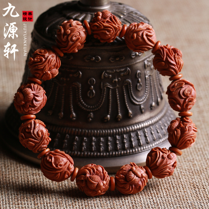 龙纹小核桃核雕手串橄榄核橄榄胡佛珠手链把玩男女文玩全手工文丰