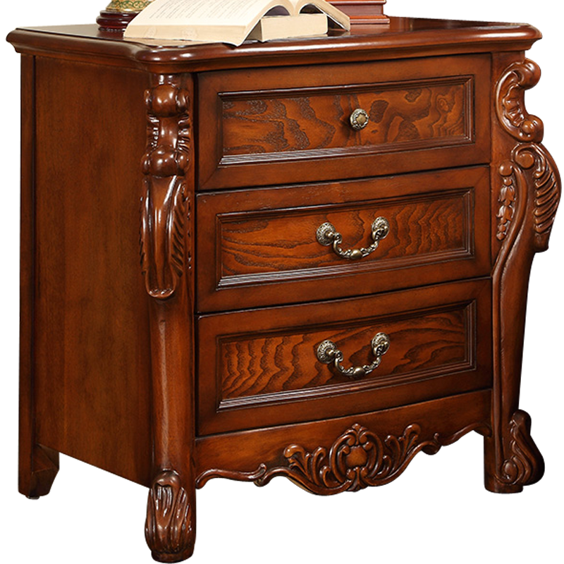 艾理思家具 床头柜 欧式实木床头柜 美式床边柜