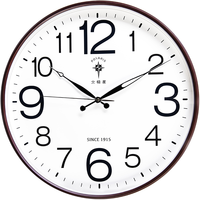 北极星（POLARIS）挂钟 客厅创意石英钟表现代简约时钟夜光特色数字挂表圆形50cm