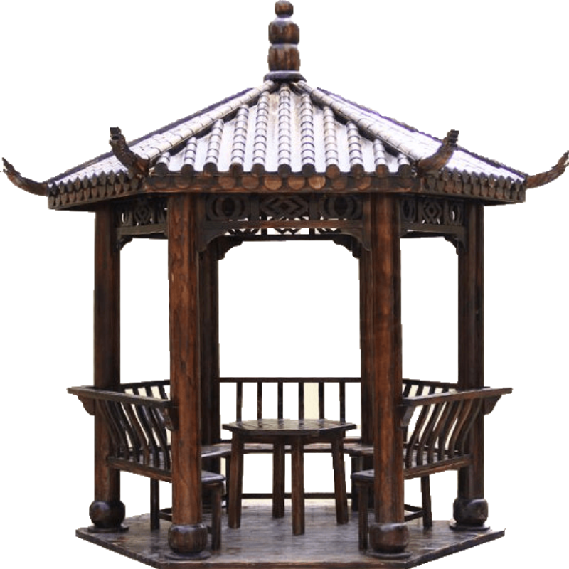 欧芳庭 户外防腐木凉亭 亭子 庭院别墅仿古六角凉亭 木质 花园景区公园 休闲亭 凉亭 木屋 现代简约 3米 六角凉亭