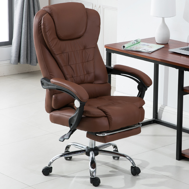 百魅（BAIMEI）电脑椅家用皮椅办公椅子可午睡办公室老板椅可躺久坐人体工学 -黑色+7点按摩黑色+弹簧包座垫 钢制脚+有搁脚