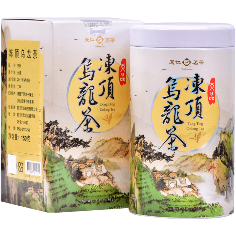天福茗茶 天品凍頂烏龍茶臺(tái)灣特產(chǎn)高山烏龍茶 原裝臺(tái)灣茶 150克
