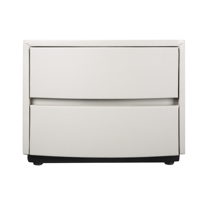 慕思床头柜 简约小户型储物柜卧室皮艺床头柜带抽屉收纳小柜子 灰蓝色床头柜 505MMX390MM