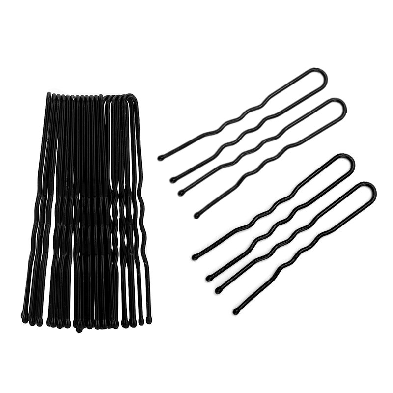 艾梵妮发卡 艾梵妮头饰u型夹盘发插针固定发夹发卡黑色u形夹钢夹卡子