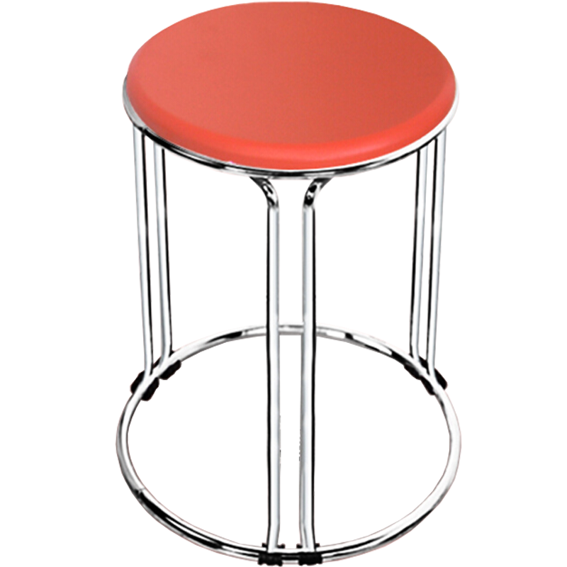 非洲鹰铁凳子塑料凳子加厚圆凳子高凳不锈钢吃饭桌凳家用凳子 六连吸塑中国红