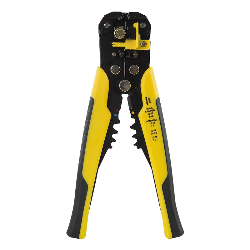 汇君 剥线钳多功能剥线拨线接线减线剥电线皮电工冷压端子压线钳 黄色