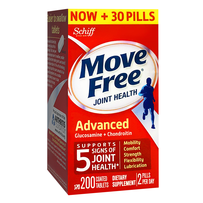 MoveFree益节红瓶维骨力氨糖软骨素含钙片-关节健康妙方
