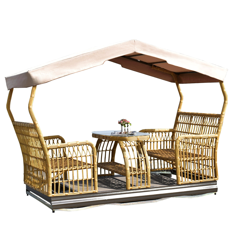 嘉勒美户外动力摇椅编藤花园庭院摇床休闲吊椅室外阳台藤椅秋千 黄果树秋千