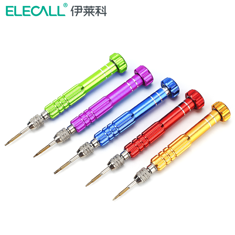 伊莱科（ELECALL）拆机工具套装螺丝刀套装组合维修手机6合一螺丝批T5T6(颜色随机)