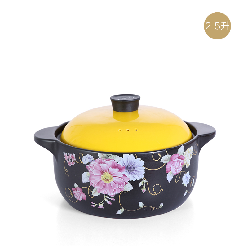 韩式双耳砂锅沙锅炖锅高炖煲汤锅明火烧耐高温陶瓷锅彩色盖锂石锅养生