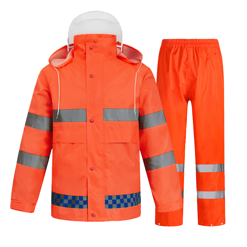 速都雨衣反光雨衣荧光绿高速交通安全服骑行执勤户外摩托车电动车警示雨衣雨裤分体套装成人钓鱼防水 升级款荧光绿套装【内衬网面】 3XL