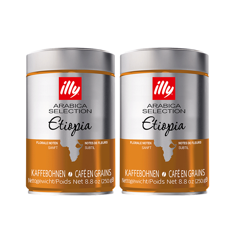 意利（illy） MONOARABICA咖啡豆250*2罐组合装 组合装 单品咖啡豆 埃塞俄比亚250g*2