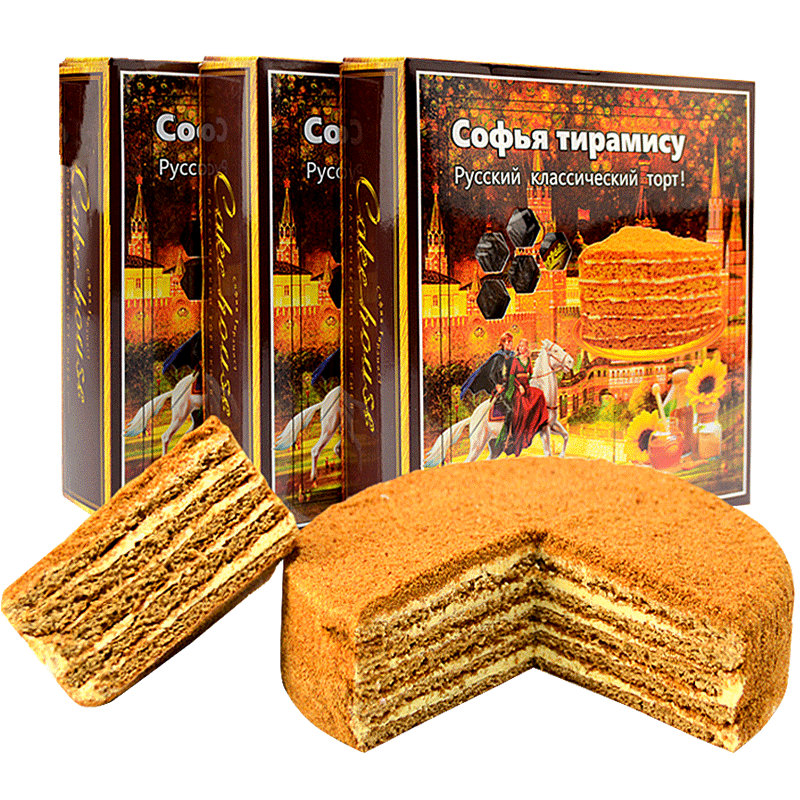 俄之诺品牌索菲亚系列俄式提拉米苏蛋糕八寸 索菲亚黄奶油原味