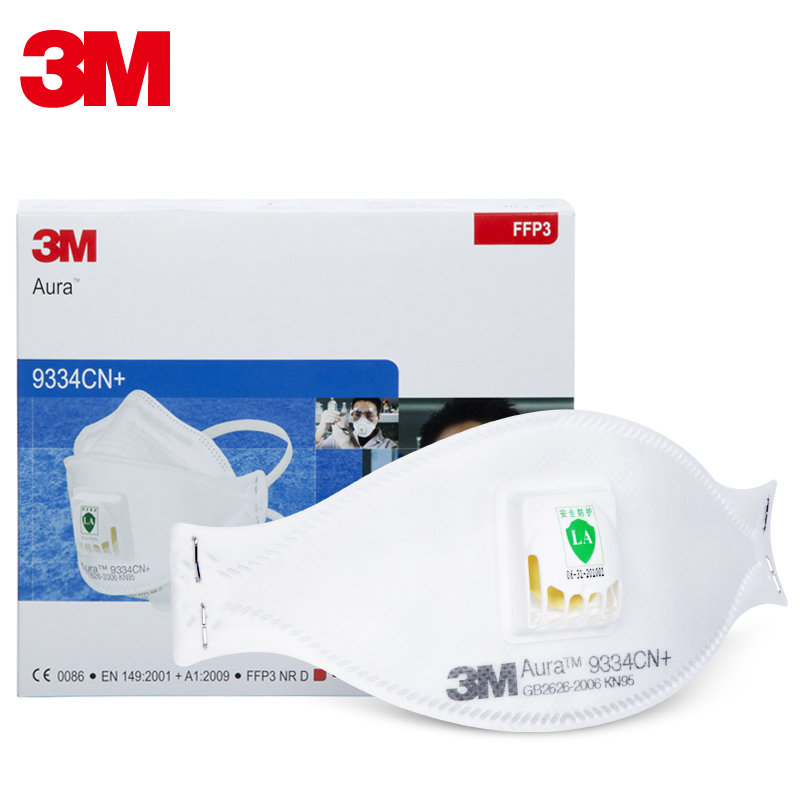 3m 带呼吸阀口罩 9334cn  10个/盒