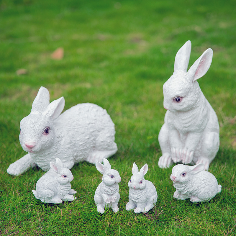 慧祥花园庭院装饰摆件户外园艺装饰摆件树脂小动物工艺品仿真兔子摆件