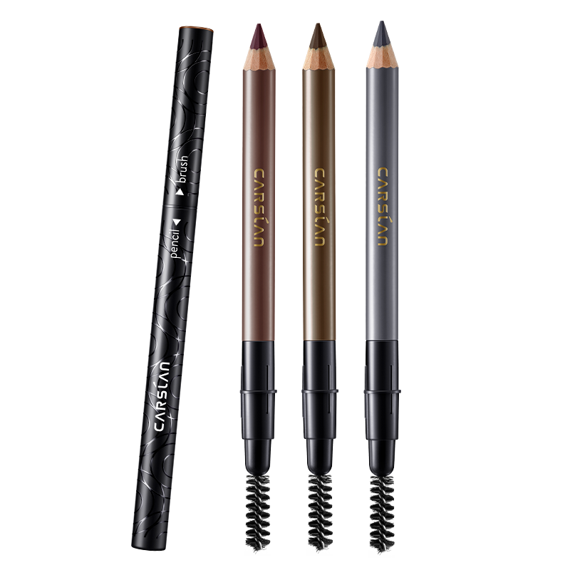 卡姿兰（Carslan）眉笔防水防汗不掉色砍刀木质铅笔野生眉毛根根分明男女士新手自然 03烟灰色 加卷笔刀