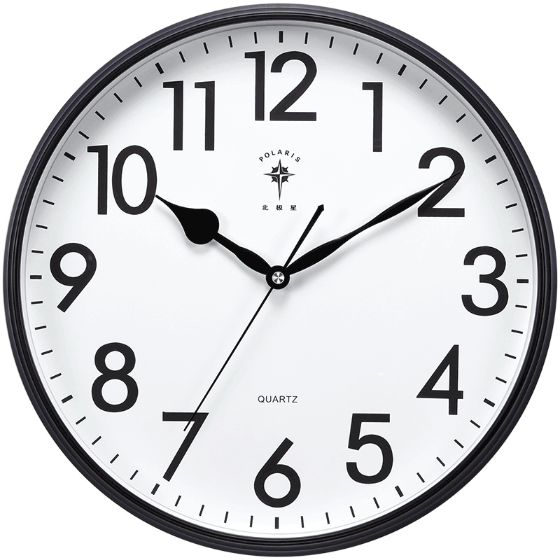 北极星（POLARIS） 挂钟 现代简约挂钟客厅办公时钟时尚创意石英钟14英寸 2788黑
