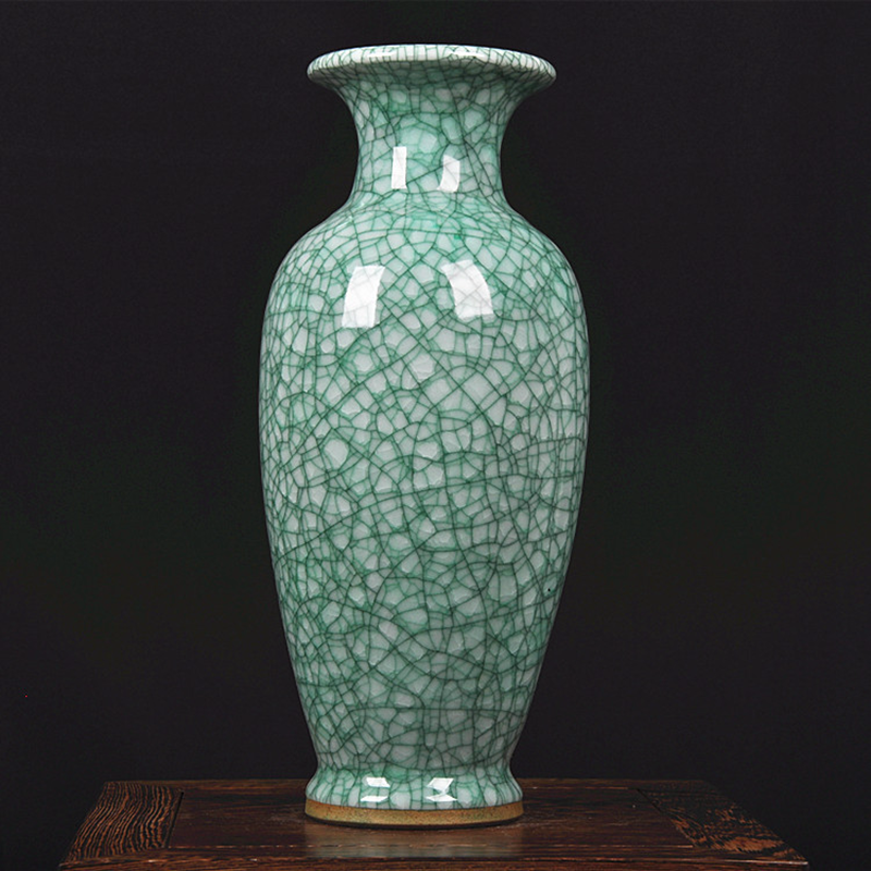 厚古薄今景德镇陶瓷器钧瓷仿古开片落地大花瓶大号鱼尾瓶现代家居客厅